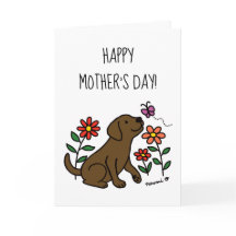 Chocolate Labrador en Green Moederdag