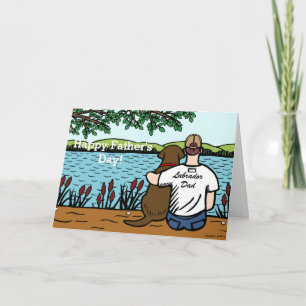 Chocolate Labrador en papa Kaart