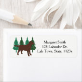 Chocolate Labrador Evergreen Return-adres Etiket (Insitu)