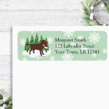 Chocolate Labrador Evergreen Return-adres