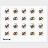 Chocolate Labrador Flowers Cartoon Ronde Sticker (Vel)