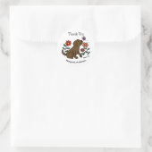Chocolate Labrador Flowers Cartoon Ronde Sticker (Tas)