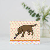 Chocolate Labrador Friendly Briefkaart (Staand voorkant)