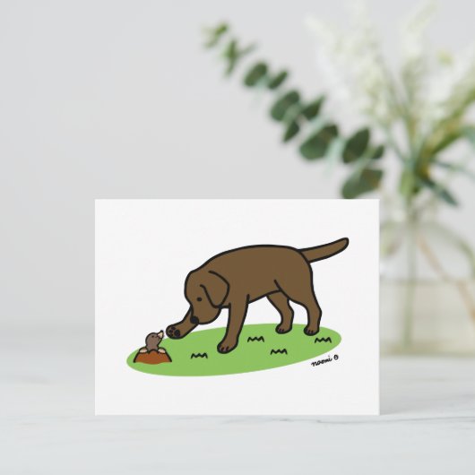 Chocolate Labrador Friendly Briefkaart (Staand voorkant)