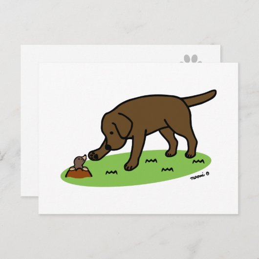 Chocolate Labrador Friendly Briefkaart (Voorkant / Achterkant)