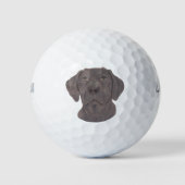 Chocolate Labrador Golfballen (Voorkant)