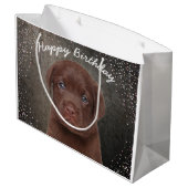 Chocolate Labrador Groot Cadeauzakje (Achterkant Gekanteld)