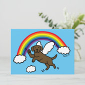 Chocolate Labrador Guardian Angel Dank je Bedankkaart (Staand voorkant)