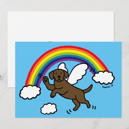 Chocolate Labrador Guardian Angel Dank je Bedankkaart (Voorkant / Achterkant)