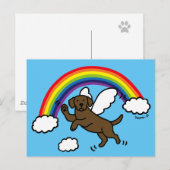 Chocolate Labrador Guardian Angel (regenboogbrug) Briefkaart (Voorkant / Achterkant)