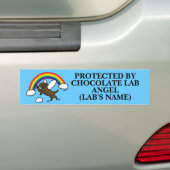 Chocolate Labrador Guardian Angel (regenboogbrug) Bumpersticker (Op auto)