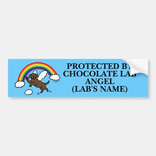 Chocolate Labrador Guardian Angel (regenboogbrug) Bumpersticker (Voorkant)