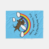 Chocolate Labrador Guardian Angel (regenboogbrug) Fleece Deken (Voorkant (Horizontaal))