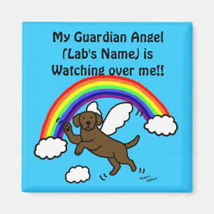 Chocolate Labrador Guardian Angel (regenboogbrug) Magneet
