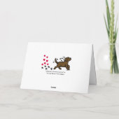 Chocolate Labrador Harten Regenboogbrugkaart Kaart (Achterkant)