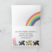 Chocolate Labrador Hartjes Regenboogbrugkaart Kaart (Binnen)