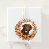 Chocolate Labrador Herfst Bedankjes Labels (In situ)