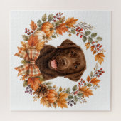 Chocolate Labrador Herfst Legpuzzel (Horizontaal)