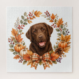 Chocolate Labrador Herfst Legpuzzel