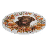 Chocolate Labrador Herfst Snijplank (Hoek)