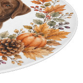 Chocolate Labrador Herfst Snijplank (Hoek)