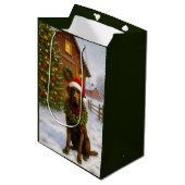 Chocolate Labrador Holiday  Medium Cadeauzakje (Voorkant Gekanteld)