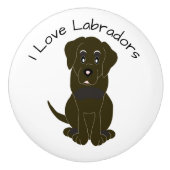 Chocolate Labrador-hondenontwerp Keramische Knop (Voorkant)