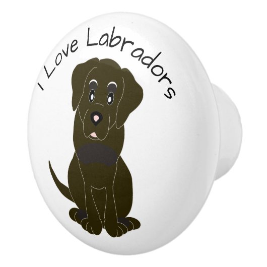 Chocolate Labrador-hondenontwerp Keramische Knop (Rechts)