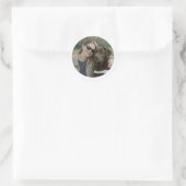 Chocolate Labrador Hulphond Partnerschap – Vrouw  Ronde Sticker (Tas)