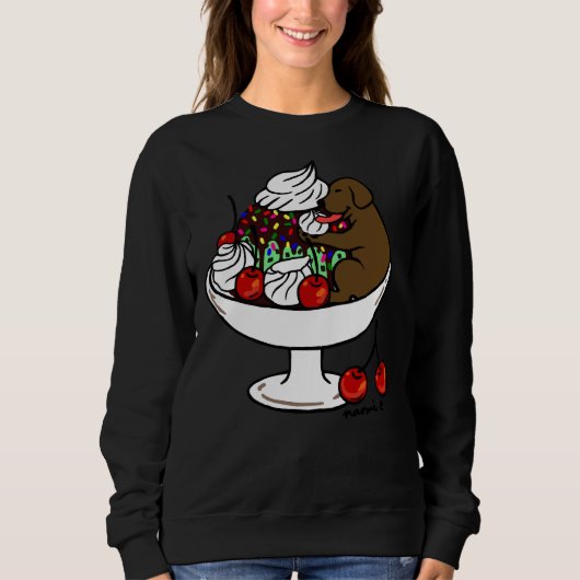 Chocolate Labrador Ice Cream Sundae Trui (Voorkant)