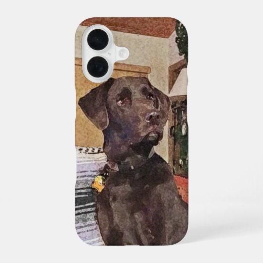 Chocolate Labrador iPhone 16 Hoesje (Achterkant)