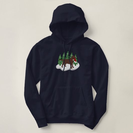 Chocolate Labrador-kerstboombomen Hoodie (Design voorkant)