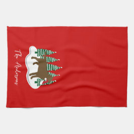 Chocolate Labrador-kerstboombomen Theedoek