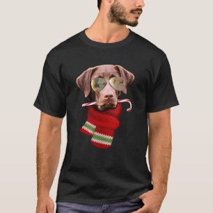 Chocolate Labrador Kerstcadeau voor hondenliefhebb T-shirt