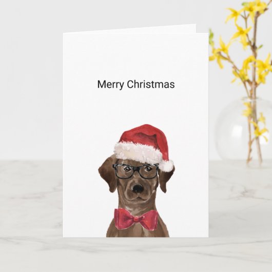 Chocolate Labrador-kerstKaart Kaart (Gele Bloem)
