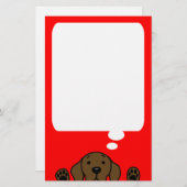 Chocolate Labrador kijkt naar jou Briefpapier (Voorkant / Achterkant)