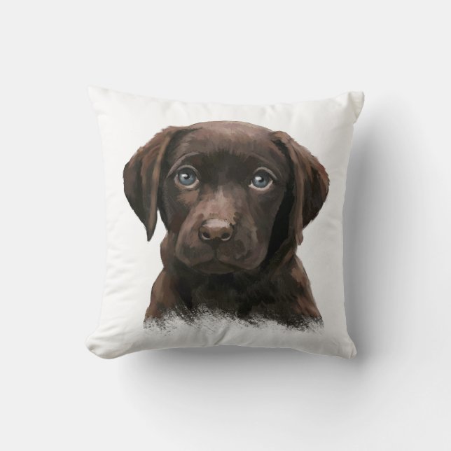 Chocolate Labrador Kussen (Voorkant)
