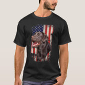 Chocolate Labrador Labriotic American Flag 4t T-shirt (Voorkant)