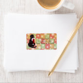 Chocolate Labrador met Santa Hat Snowflake Etiket (Insitu)