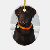 Chocolate Labrador Ornament (Voorkant)