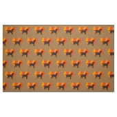 Chocolate Labrador Outline Autumn Trees Toffee Stof (Fat Quarter)