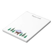 Chocolate Labrador Outline Evergreen Trees Notitie Notitieblok (Linkerzijde)