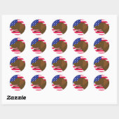 Chocolate Labrador Profiel Amerikaanse vlag Ronde Sticker (Vel)