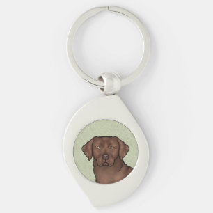 Chocolate Labrador Retriever Art Schattige Lab Hon Sleutelhanger