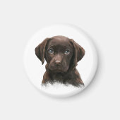 Chocolate Labrador Retriever Brown Magneet (Voorkant)