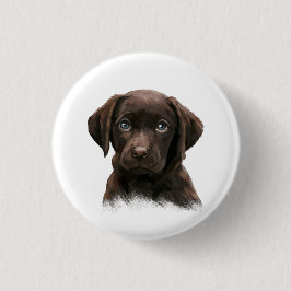 Chocolate Labrador Retriever Brown Ronde Button 3,2 Cm