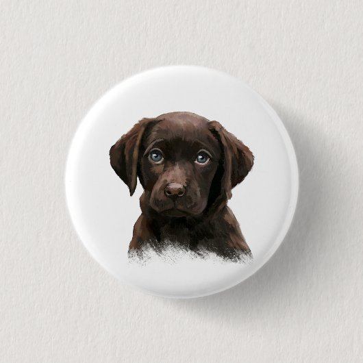 Chocolate Labrador Retriever Brown Ronde Button 3,2 Cm (Voorkant)