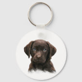 Chocolate Labrador Retriever Brown Sleutelhanger (Voorkant)