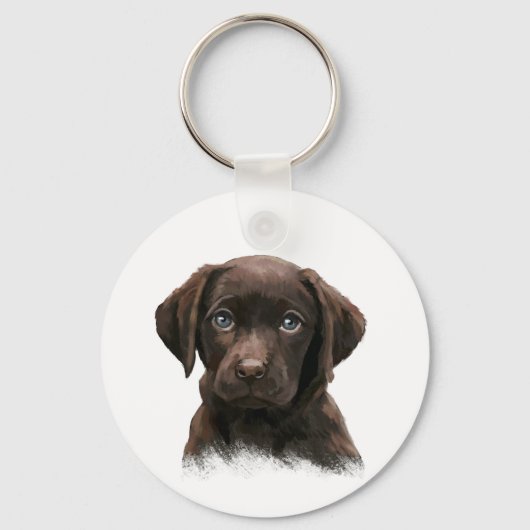 Chocolate Labrador Retriever Brown Sleutelhanger (Voorkant)