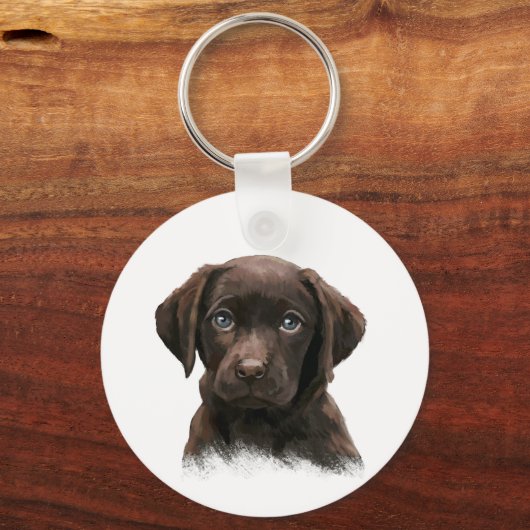 Chocolate Labrador Retriever Brown Sleutelhanger (Voorkant)